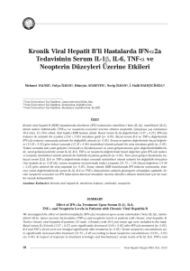 Kronik Viral Hepatit B`li Hastalarda IFN-α2a Tedavisinin Serum IL