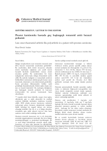 Cukurova Medical Journal Prostat karsinomlu hastada