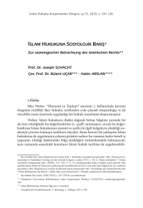 islam hukukuna sosyolojik bakış - İslam Hukuku Araştırmaları Dergisi