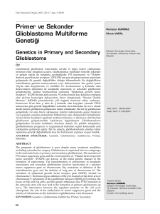 Primer ve Sekonder Glioblastoma Multiforme Geneti¤i