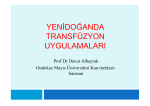 yenidoğanda transfüzyon uygulamaları