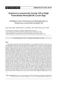 Streptococcus pneumoniae Serotip 35F`ye Bağlı Pnömokokal