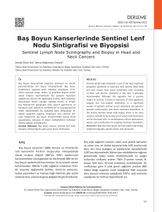 Baş Boyun Kanserlerinde Sentinel Lenf Nodu Sintigrafisi ve Biyopsisi