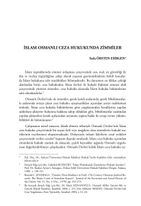 İslam-Osmanlı Ceza Hukukunda Zimmiler