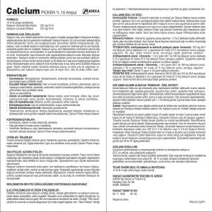 CalciumPICKEN % 10 Ampul - Adeka Ilac Sanayi ve Ticaret AS