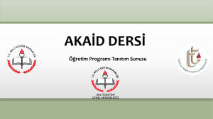 Programın Yapısı Akaid Dersi Öğretim Programı