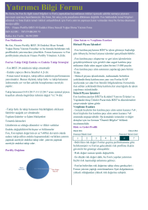 Yatırımcı Bilgi Formu - Finans Portföy Yönetimi