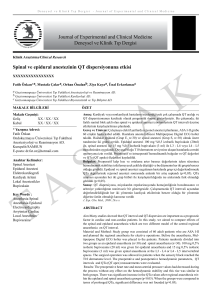 Spinal ve epidural anestezinin QT dispersiyonuna etkisi Journal of
