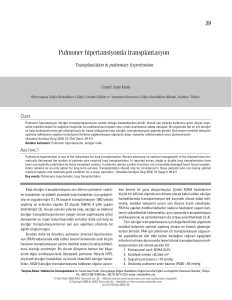 Pulmoner hipertansiyonda transplantasyon