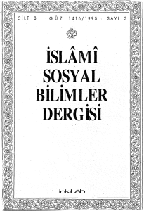 ISLAMI SOSYAL BILIMLER ·DERGISI