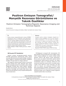 Pozitron Emisyon Tomografisi/ Manyetik Rezonans Görüntüleme ve