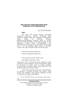 Turkish Studies Volume 4/2 Winter 2009 ÂŞIK PAŞA`NIN GARÎB