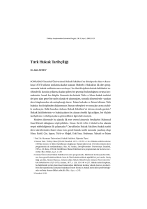 Türk Hukuk Tarihçili¤i - Türkiye Araştırmaları Literatür Dergisi