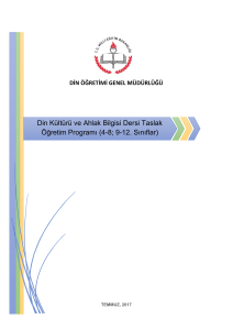 Din Kültürü ve Ahlak Bilgisi Dersi Taslak Öğretim