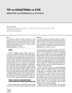 Tıp ve Araştırma ve Etik