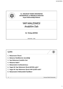 YAPI MALZEMESİ Anabilim Dalı - Erzurum Teknik Üniversitesi