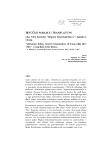 tercüme makale / translatıon - İnsan ve Toplum Bilimleri