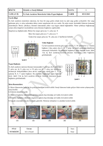 BÖLÜM Elektrik ve Enerji Bölümü SAYFA 1 YAPILAN İŞ Üç Fazlı