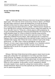Avrupa Türk-İslam Birliği - Kuruluş - 1960`lı yıllarda başta Federal