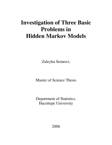 Investigation of Three Basic Problems in Hidden Markov Models