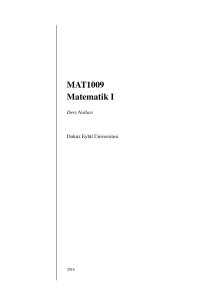 MAT1009 Matematik I