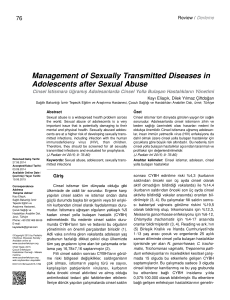 Management of Sexually Transmitted Diseases in Adolescents after