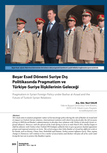 Beşar Esad Dönemi Suriye Dış Politikasında Pragmatizm ve Türkiye