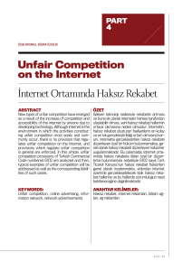 İnternet Ortamında Haksız Rekabet