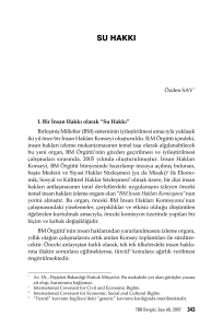 su hakkı - Türkiye Barolar Birliği Dergisi