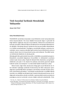 ZEKI UNAL - Türkiye Araştırmaları Literatür Dergisi