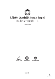 II. Türkiye Lisansüstü Çalışmalar Kongresi Bildiriler Kitabı