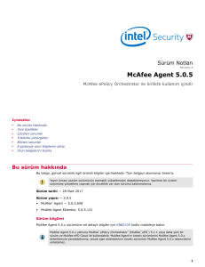 McAfee Agent 5.0.5 Sürüm Notları McAfee ePolicy Orchestrator ile
