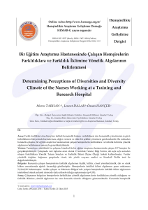 Determining Perceptions of Diversities and Diversity Climate of the