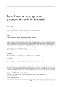 Poland`s syndrome and spontaneous pneumothorax a rare