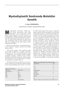 Myelodisplastik Sendromda Moleküler Genetik