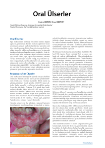 Oral Ülserler - klinik gelişim