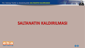 TC İnkılap Tarihi ve Atatürkçülük SALTANATIN