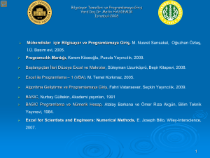 1 Mühendisler için Bilgisayar ve Programlamaya Giriş, M