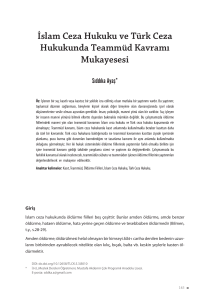 İslam Ceza Hukuku ve Türk Ceza Hukukunda Teammüd Kavramı