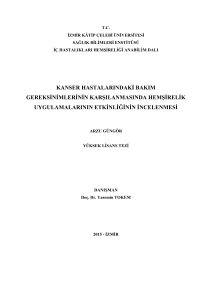 kanser hastalarındaki bakım gereksinimlerinin karşılanmasında