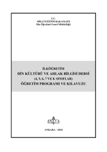 din kültürü ve ahlak bilgisi dersi öğretim programı ve kılavuzu