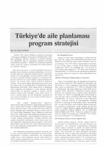 Türkiye`de aile planlaması program stratejisi