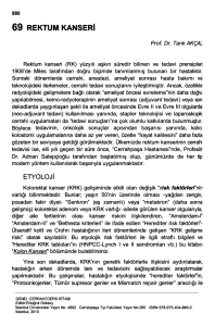 Rektum Kanseri - Prof. Dr. Tarık Akçal
