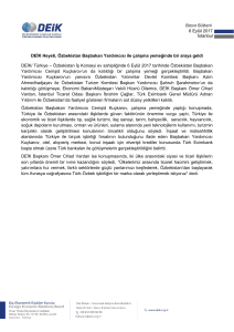 6 Eylül 2017 İstanbul DEİK Heyeti, Özbekistan Başbakan Yardımcısı