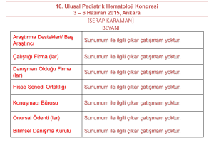 Slayt 1 - Türk Pediatrik Hematoloji Derneği
