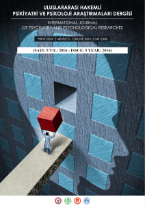 Sayı - Uluslararası Hakemli Psikiyatri ve Psikoloji Araştırmaları Dergisi