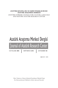Atatürk Araştırma Merkezi Dergisi Journal of Atatürk Research Center