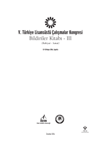 V. Türkiye Lisansüstü Çalışmalar Kongresi Bildiriler Kitabı