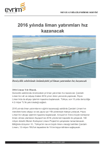 2016 yılında liman yatırımları hız kazanacak