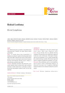 Rectal Lymphoma (PDF Available)